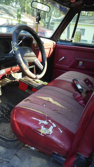 Ditch the steering wheel cover, get a saddle seat cover, and boom, interior’s done. Okay, maybe a carpet.